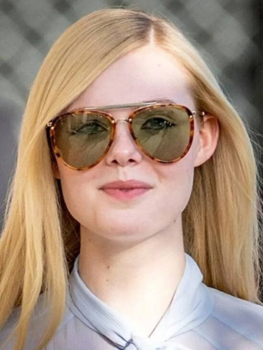 Gucci GG0672S 003 Sunglasses Havana / Gold Aviator Frame, Green Lenses